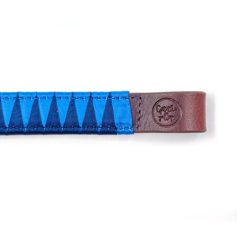 Sharktooth Horse Browband Veg. Tanned Leather - Blue/Navy